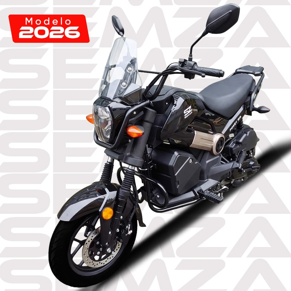 Moto scooter Poket 150 cc semza motos Moto scooter economica rendidora y bajita facil de manejar lima peru Semza Motos 2026 Negro